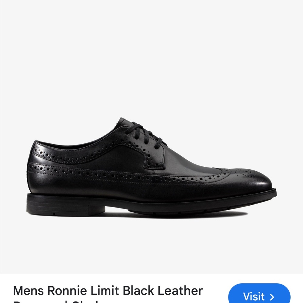 Clarks men black leather Oxford shoes. Sz 8.5 M  , RONNIE LIMIT , New in box